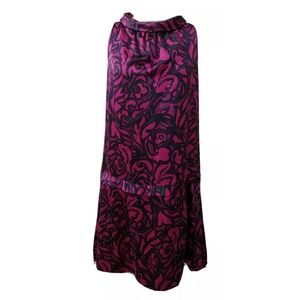 Marc Jacobs Dress Cocktail Party Mini Silk Red Multi Floral Tie Bow Shift Bust36